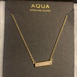 18k gold plated Sterling silver bar necklace
